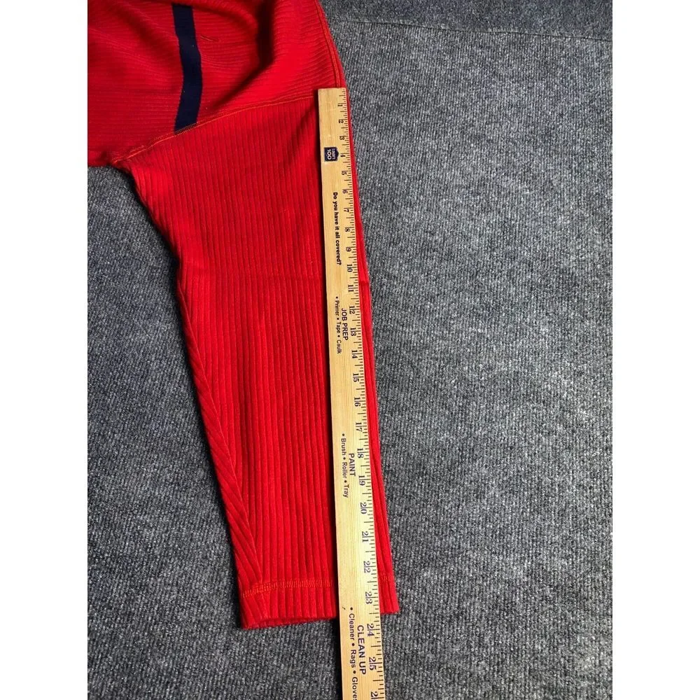 Nautica Sweater Mens 2XL Red Ribbed Solid Long Sleeve Mock Neck Embroidered Logo